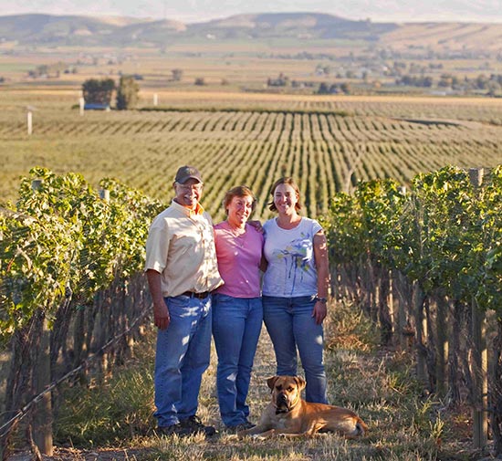 Hugh, Kathy and Kerry Shiels of Côte Bonneville and DuBrul Vineyard